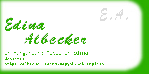 edina albecker business card